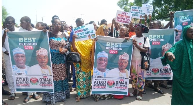ADC Supporters Protest Alleged Plot to Replace Adamawa Governorship Candidate