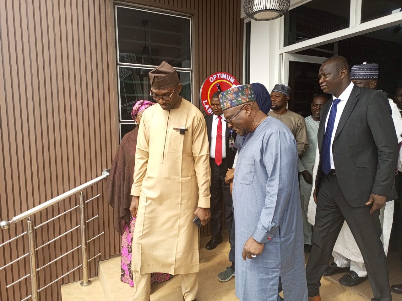 Fintiri Visits Optimum Laboratories, Commends CEO for Investing in Adamawa